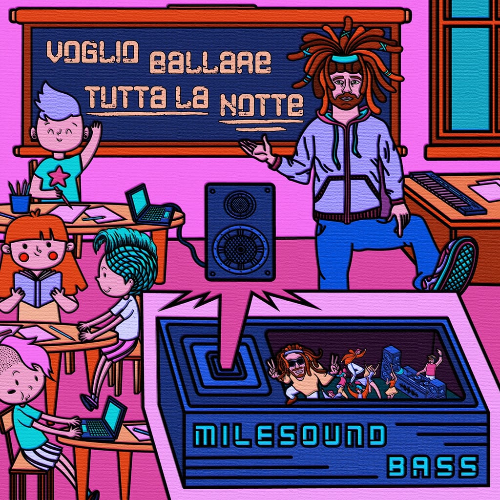 MileSound Bass "Voglio ballare tutta la notte" single's cover artwork by H3ml0ck
